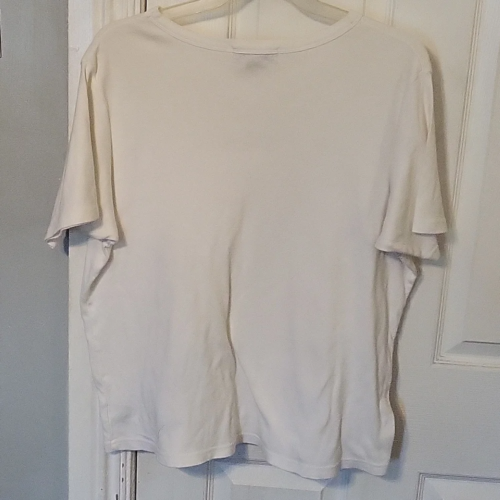 Eddie Bauer Women's Large White Short Sleeve Tee